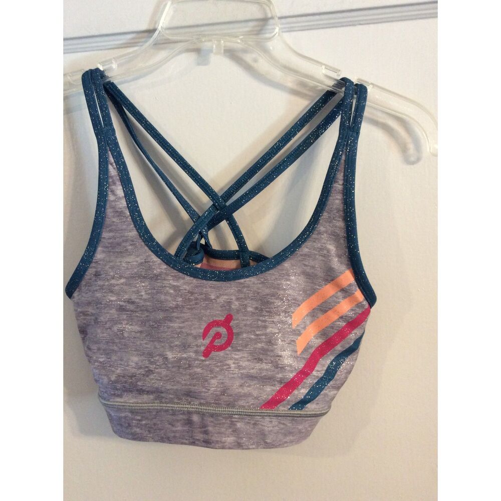 Peloton Small Sport Bra Crop Top S Silver Sparkles